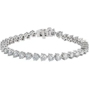 18K White 12 CTW Diamond Line 7.25" Bracelet