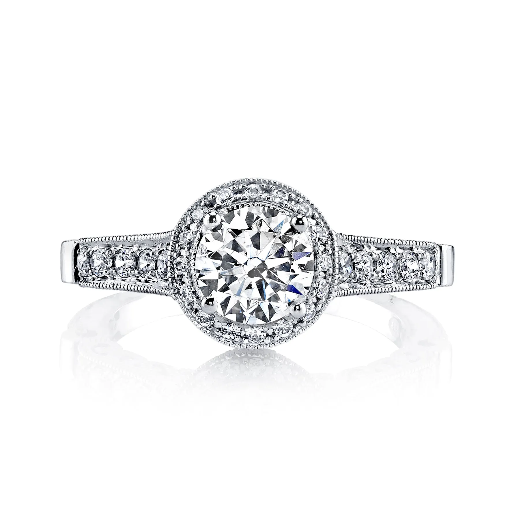 18K White Gold Halo Diamond Engagement Ring