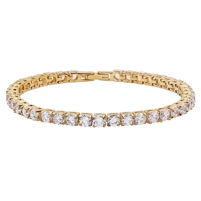 18k White Gold Plated Tennis Bracelet