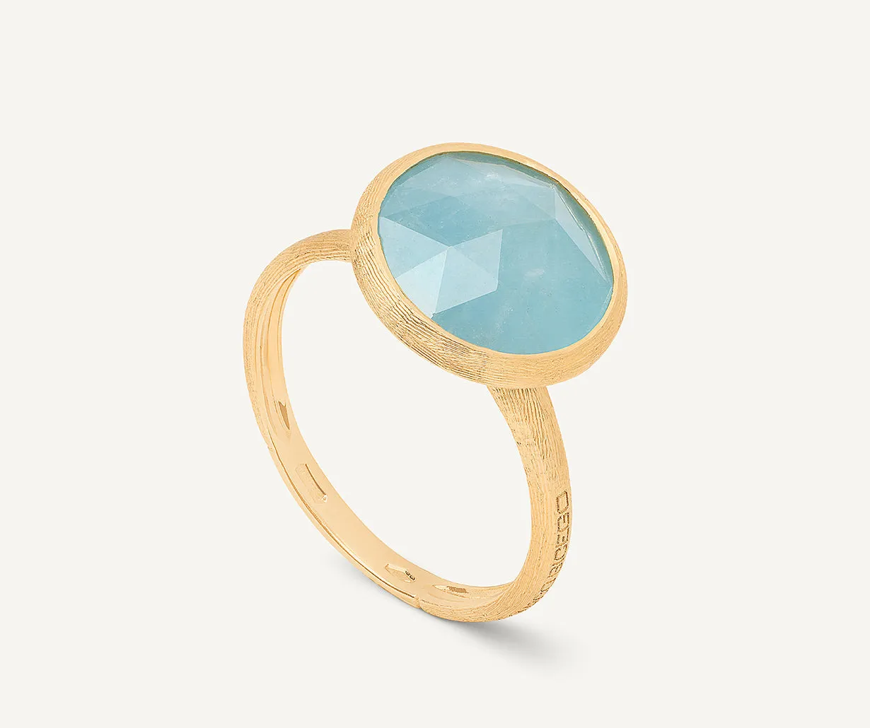 18K Yellow Gold Medium Aquamarine Ring