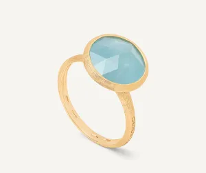 18K Yellow Gold Medium Aquamarine Ring