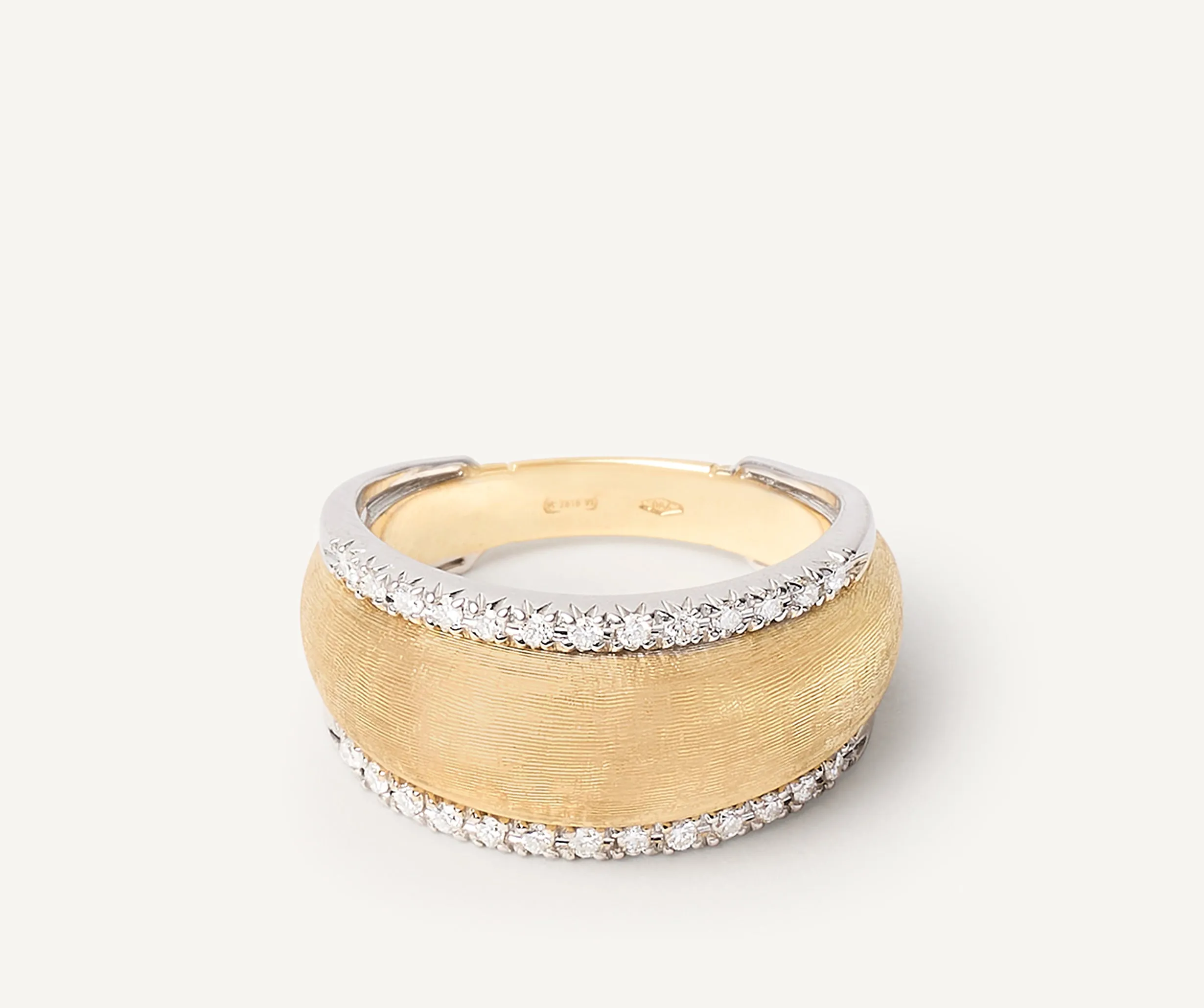 18K Yellow Gold Stackable Ring with Diamonds