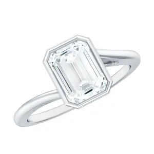 2 CT Octagon Cut Moissanite Solitaire Bypass Ring in Gold