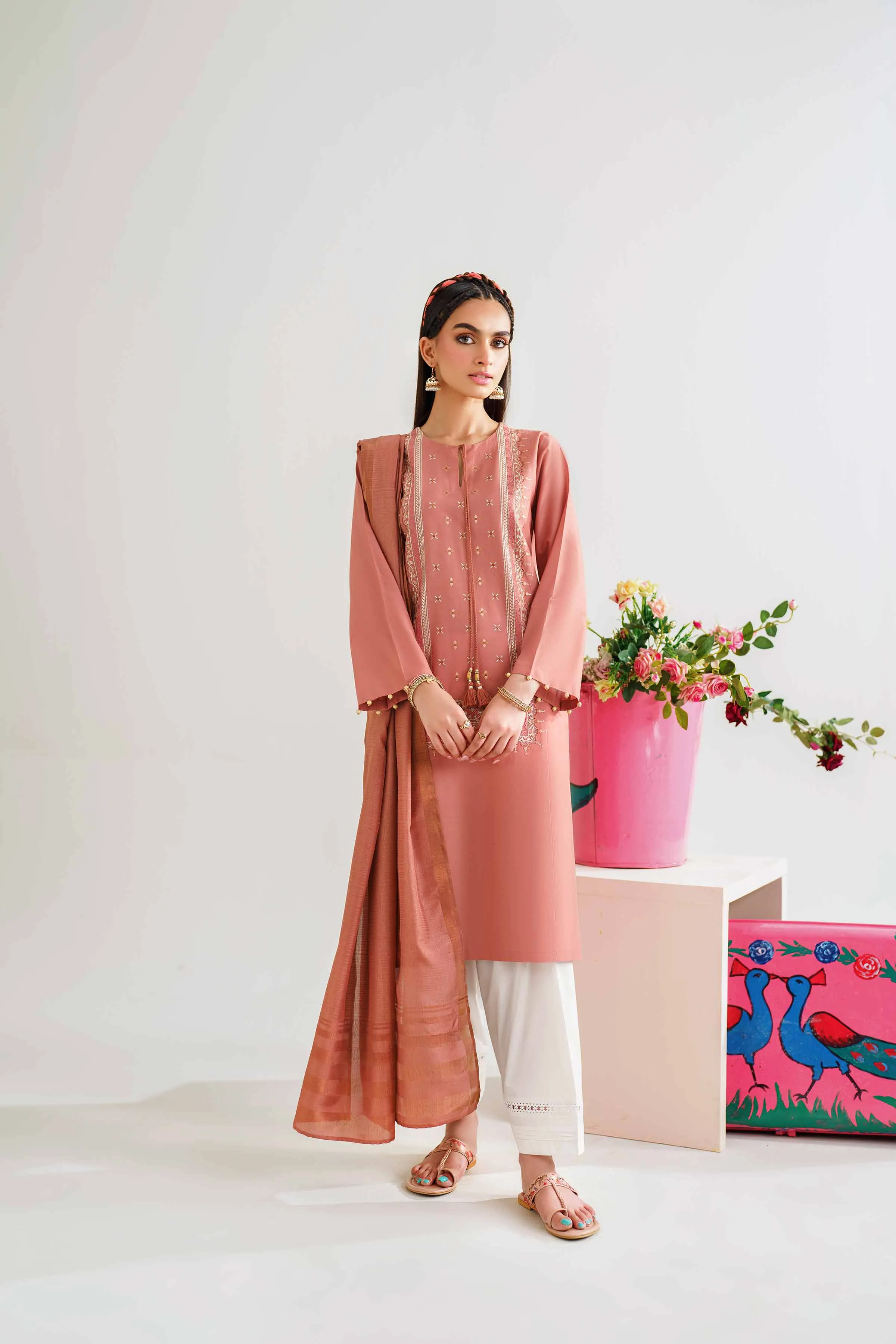 2 Piece - Embroidered Suit - PE24-155