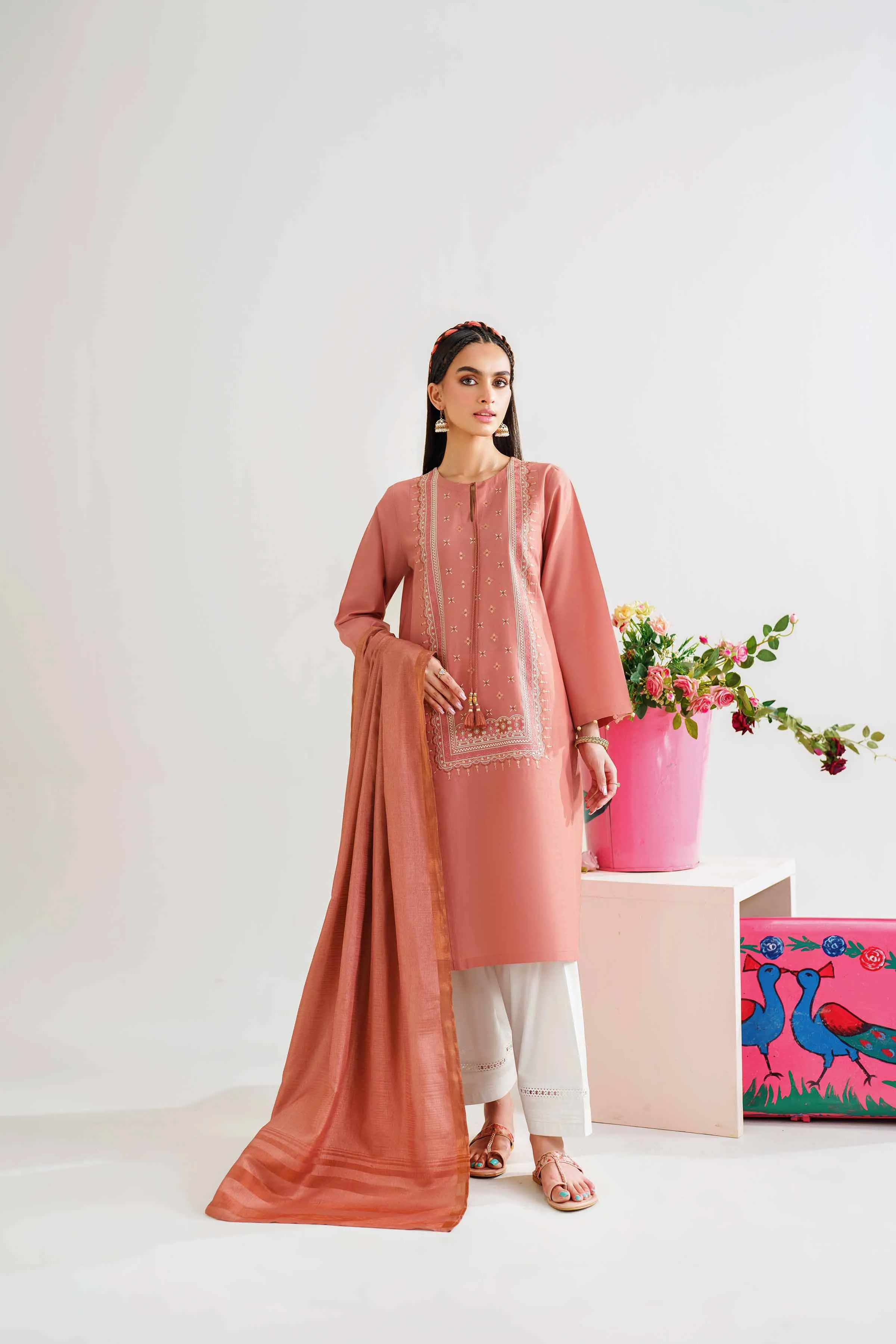 2 Piece - Embroidered Suit - PE24-155