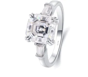 2CT Asscher Cut Moissanite 10K Solid Gold Ring