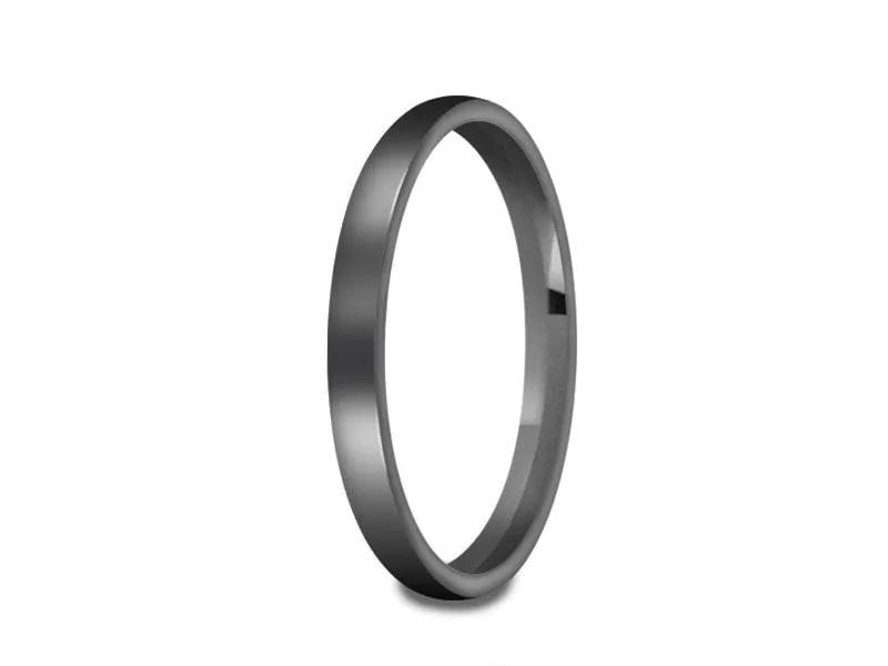 2MM HIGH POLISH GRAY GUNMETAL CLASSIC Tungsten Wedding Band