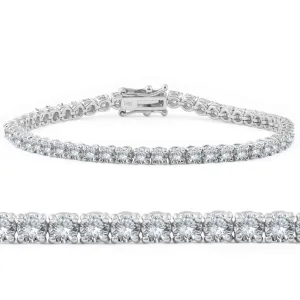 3ct. Round Cut Diamond Tennis Bracelet In 14k White Gold 7"