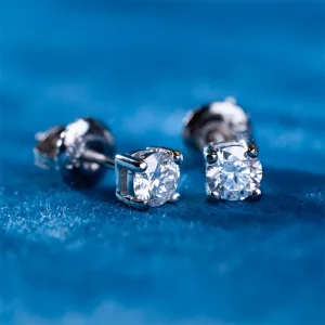 3MM Round Moissanite Stud Earrings