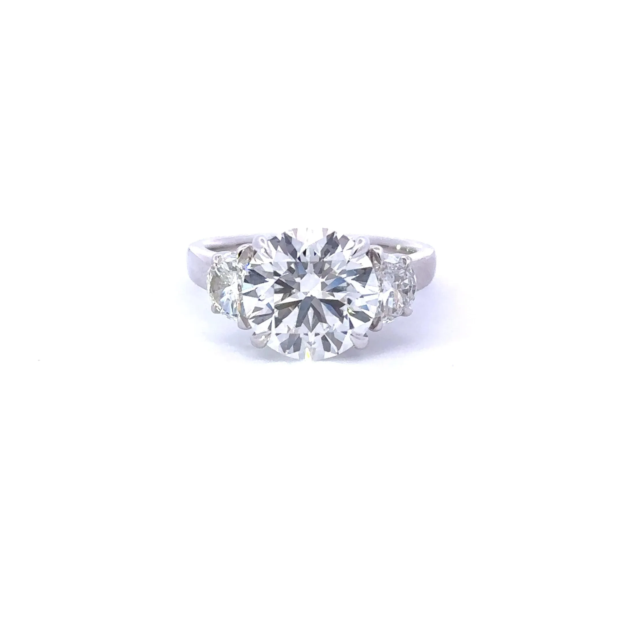 4.05 Round Lab Diamond 3-Stone Engagement Ring