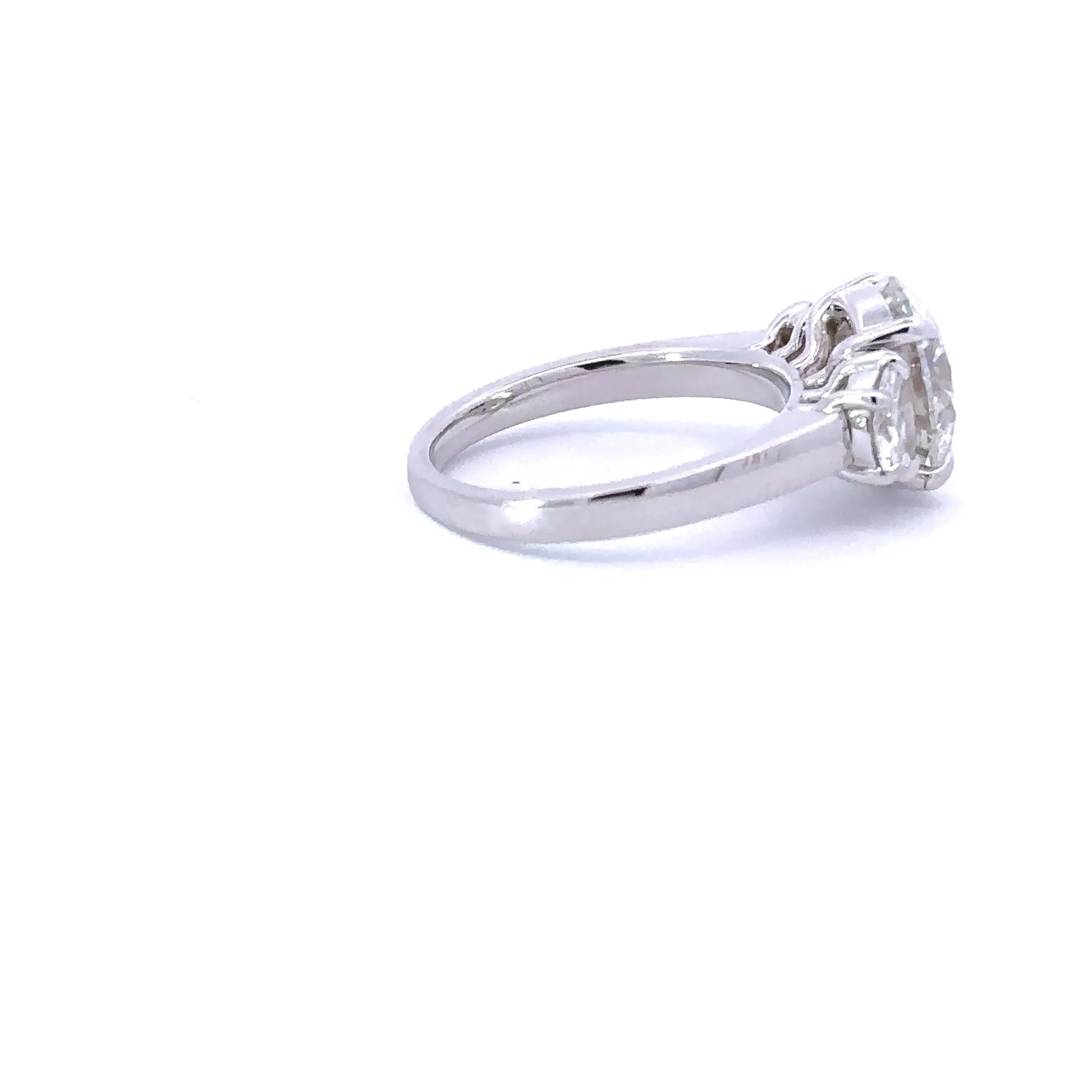 4.05 Round Lab Diamond 3-Stone Engagement Ring