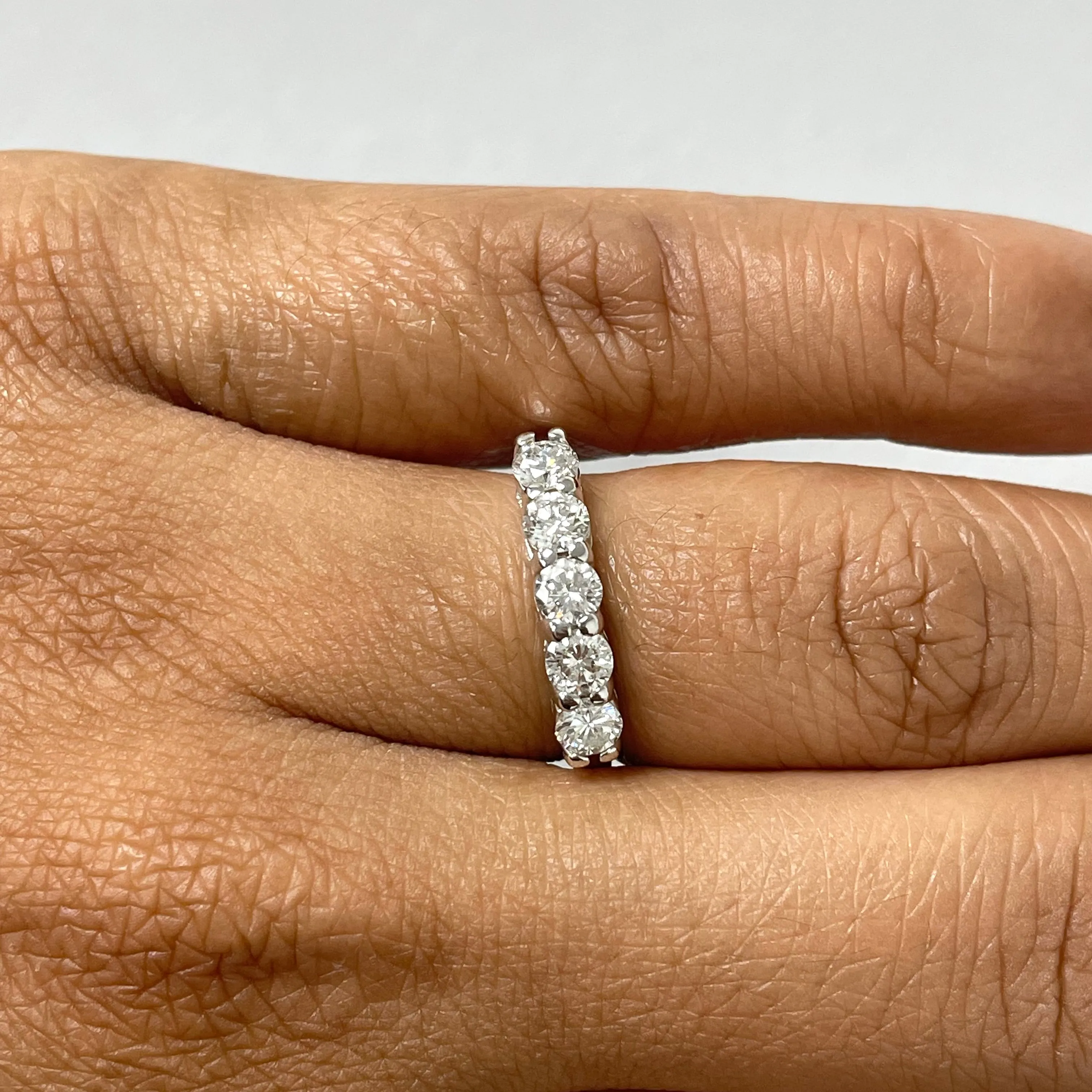 5 Stone Diamond Ring (0.85 ct Diamonds) in White Gold