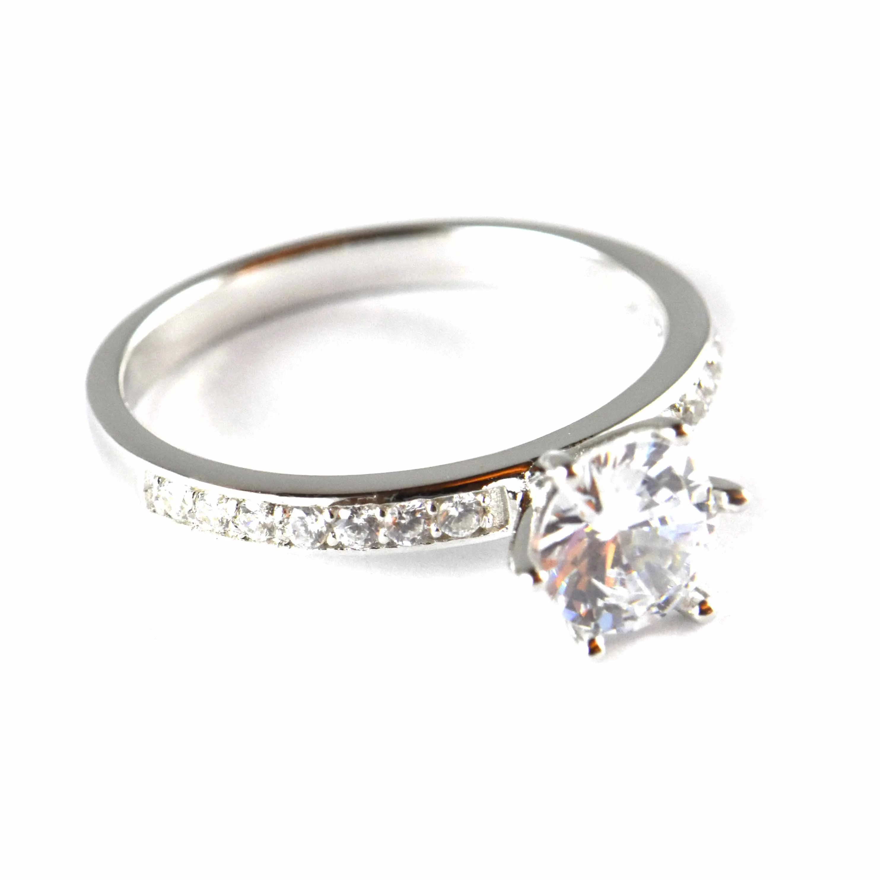 7mm CZ silver wedding ring