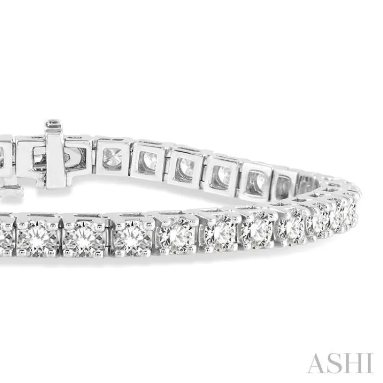 8 Ctw Square Shape Round Cut Diamond Tennis Bracelet in 14K White gold