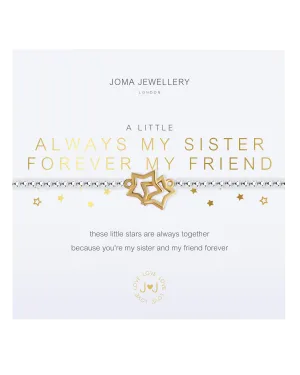 A Little Always My Sister Bracelet in Silver & Gold