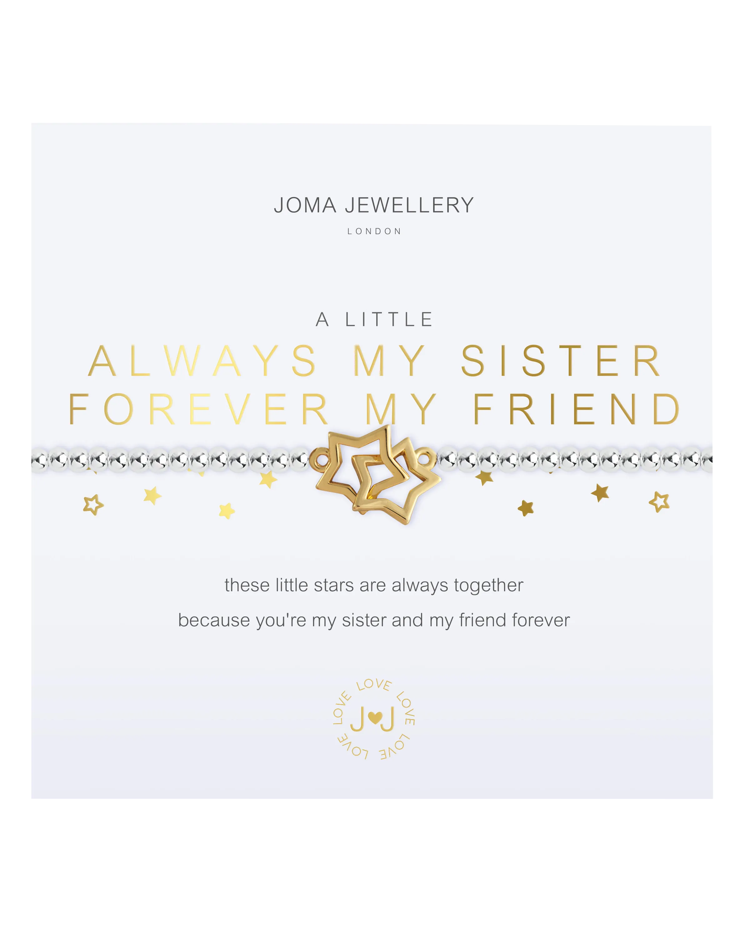 A Little Always My Sister Bracelet in Silver & Gold