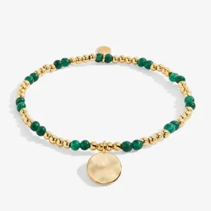 A Little Birthstone May Green Agate - Gold