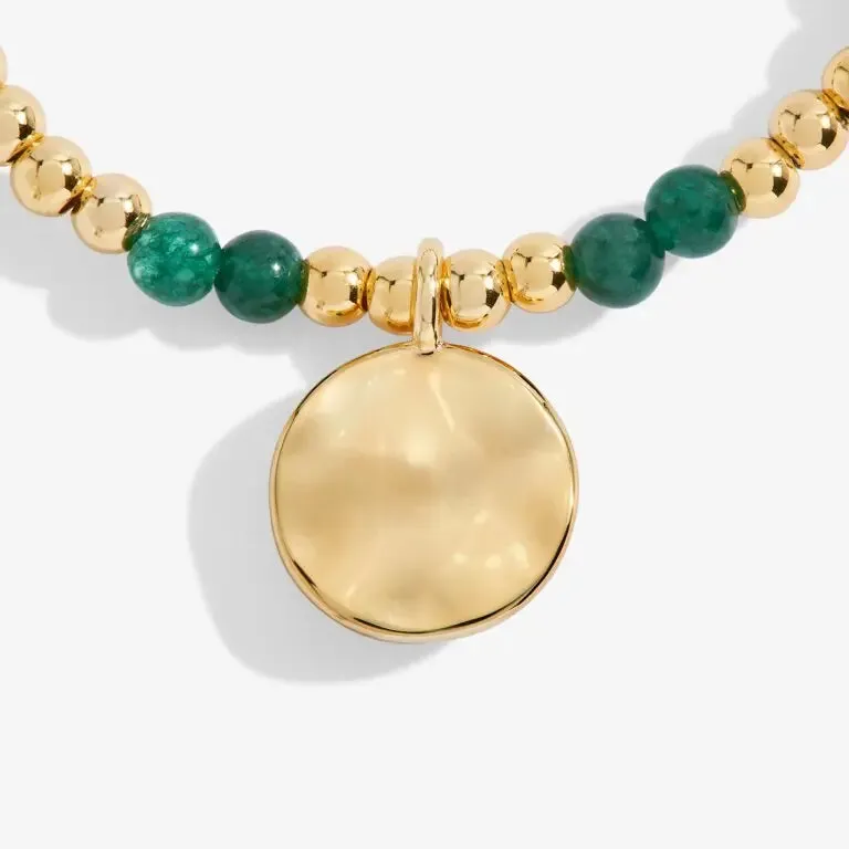 A Little Birthstone May Green Agate - Gold