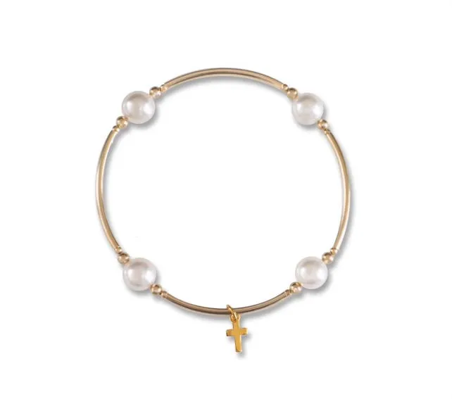 Accessories- Gold Filled Blessing Bracelet with Cross Charm