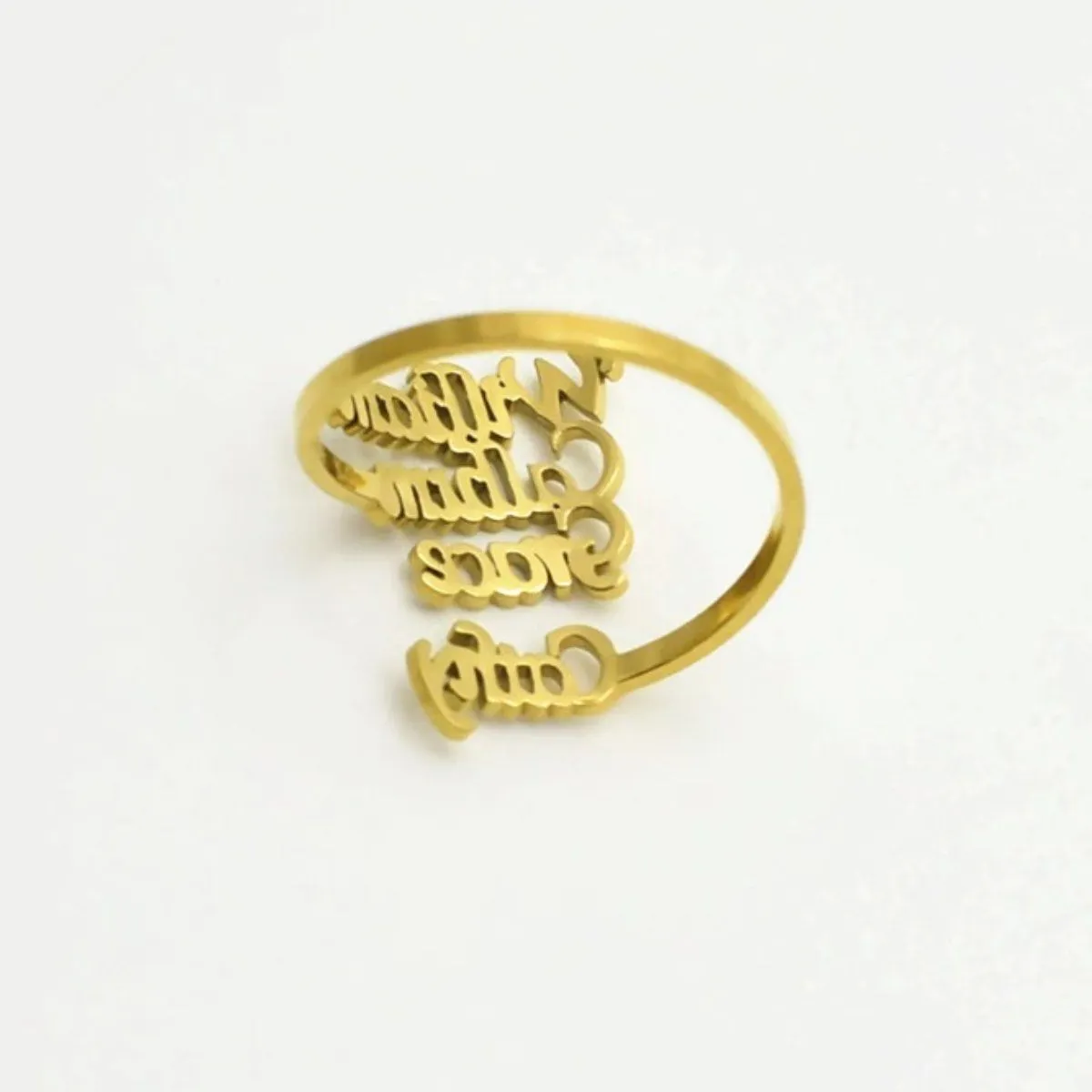 Adjustable and Stackable Personalized Name Ring