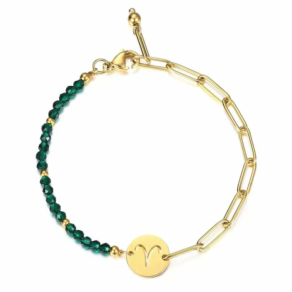 Adventura Green Onyx Beaded Zodiac Bracelet / Anklet