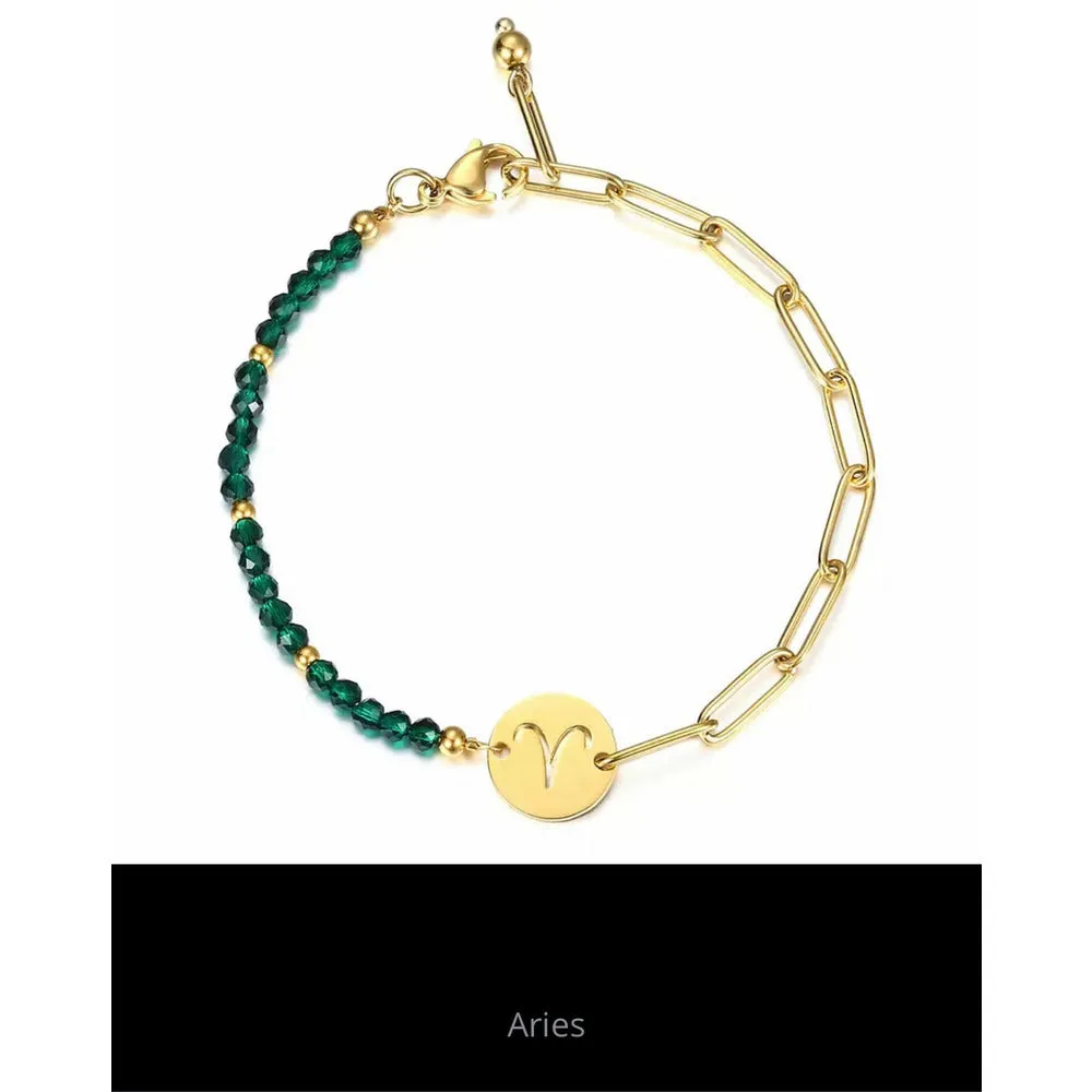 Adventura Green Onyx Beaded Zodiac Bracelet / Anklet