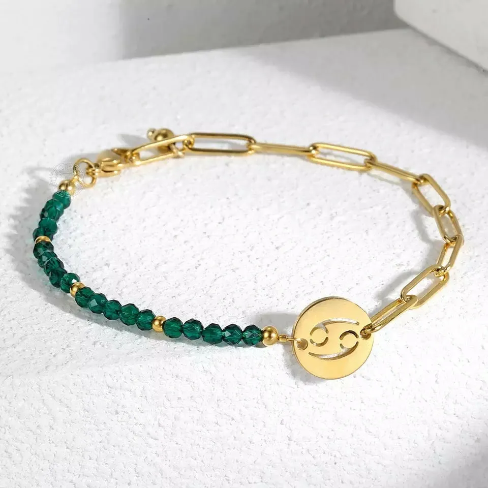 Adventura Green Onyx Beaded Zodiac Bracelet / Anklet