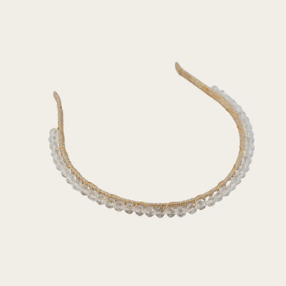 A'el Este - Amadi - Bridal Beaded Headband - Clear Crystal