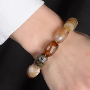 Agate Natural Gemstone Elastic Bracelet