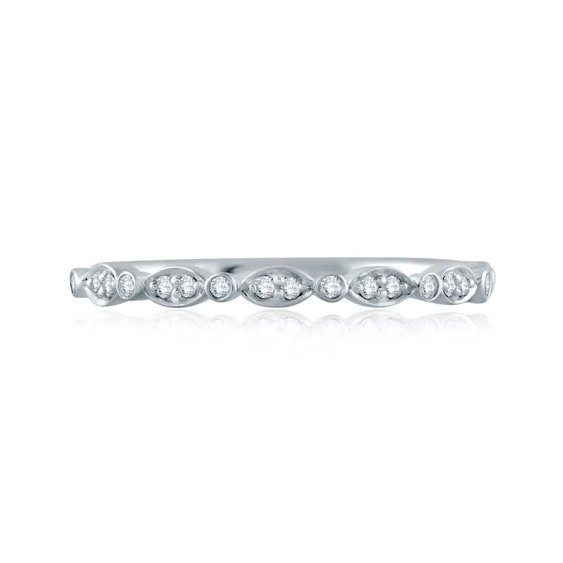 A.Jaffe Stackable Rings Marquise and Round Shape Diamond Stackable Half Circle Band WR1055/10