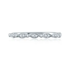 A.Jaffe Stackable Rings Marquise and Round Shape Diamond Stackable Half Circle Band WR1055/10