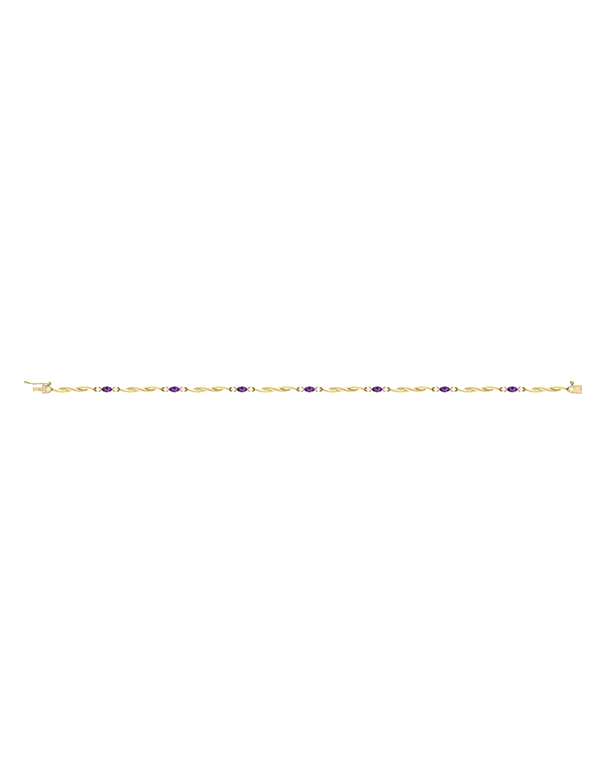 Amethyst Bracelet - 10ct Yellow Gold Amethyst & Diamond Bracelet - 787944