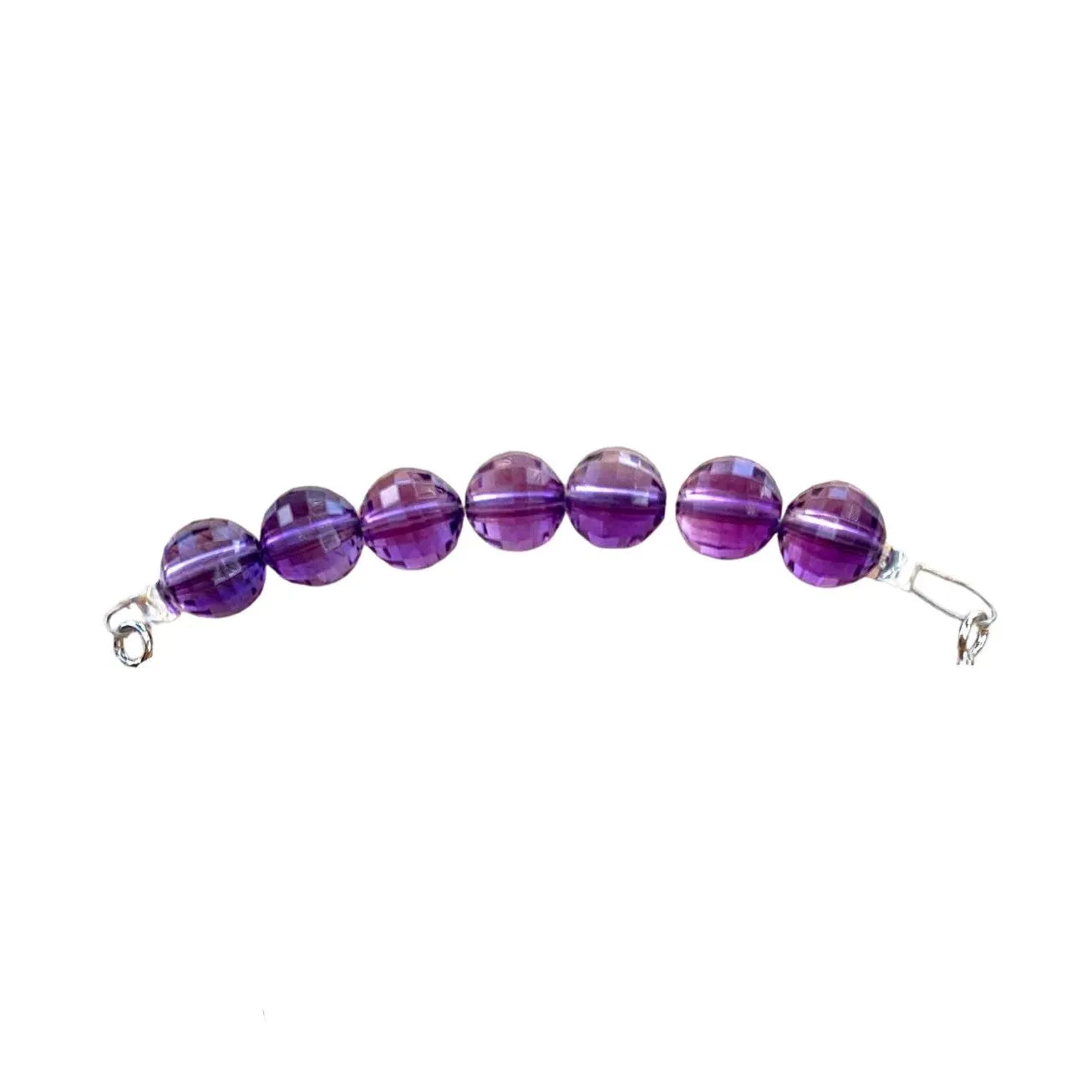 Amethyst Bracelet Faceted Round Beads with Adjustable Chain (February)