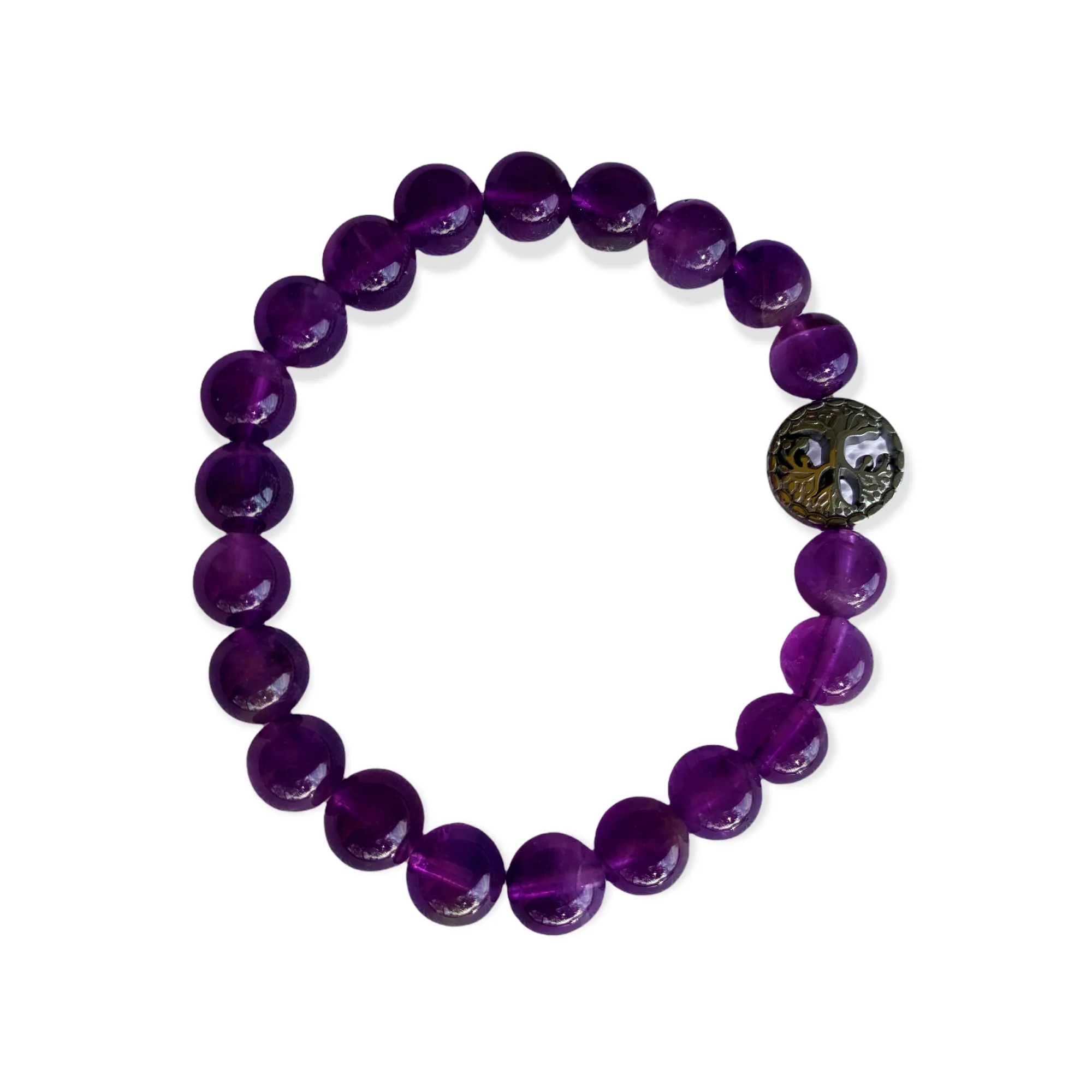 Amethyst Bracelet Round Beads 3 Sizes