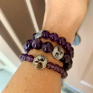 Amethyst Bracelet Round Beads 3 Sizes