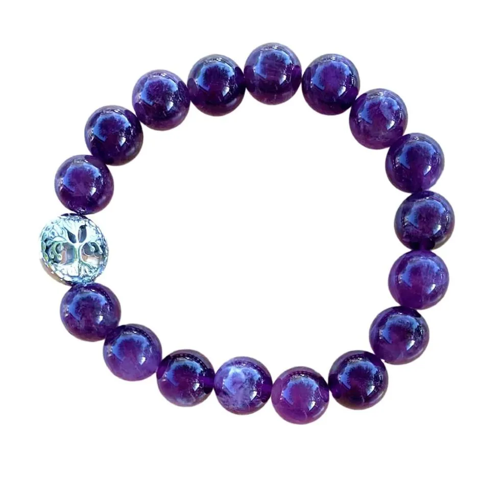 Amethyst Bracelet Round Beads 3 Sizes