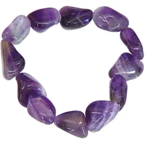 Amethyst Tumbled Stone Bracelet