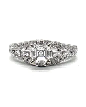 Asscher cut diamond ring