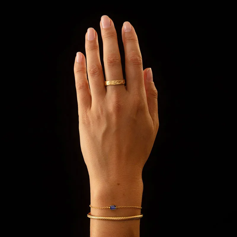 Baguette Mini Bracelet, Iolite, Gold