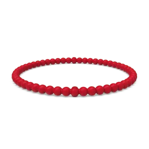 Beaded Stackable Silicone Bracelet - Red