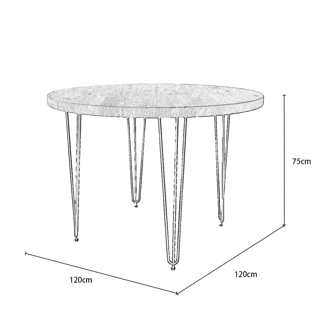 Belluno 120cm Round Dining Table Set With 4 Chairs