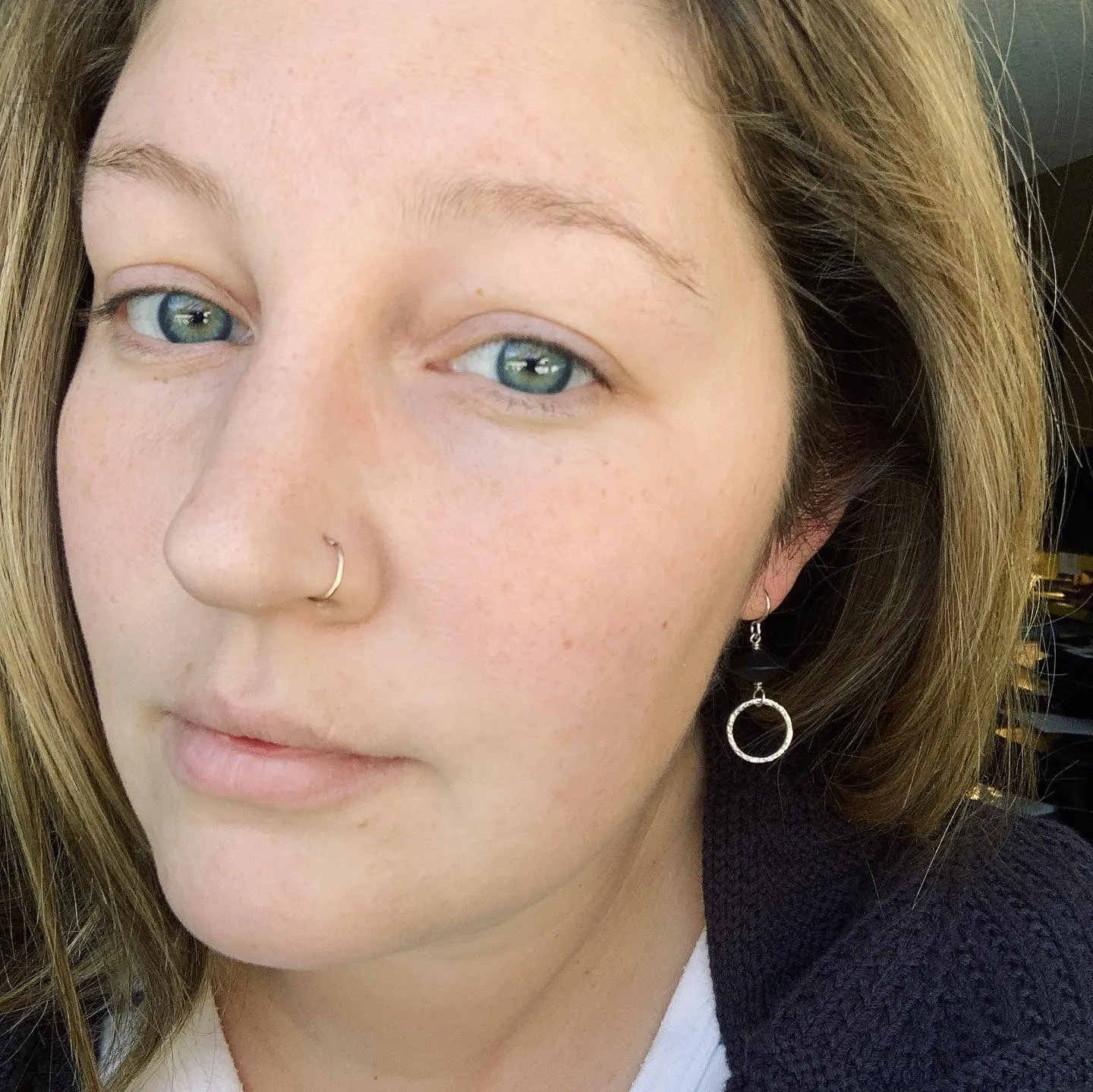 Black Onyx Textured Dangle Earrings