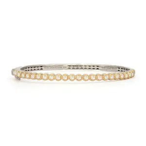 Blended Hammered Diamond Bezel Bangle