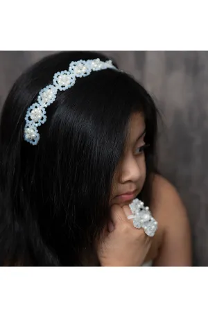 Blossoming Pearl Headband Ring And Bracelet Set