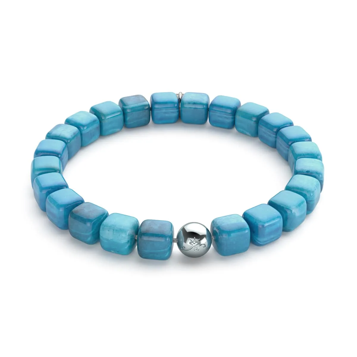 Blue Quartz | Silver | Gemstone Pebble Bracelet