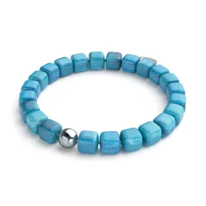 Blue Quartz | Silver | Gemstone Pebble Bracelet