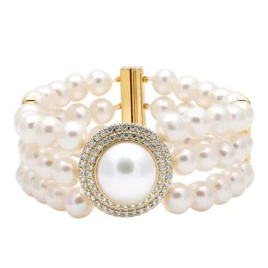 Bracelet - Freshwater Pearl And Diamond