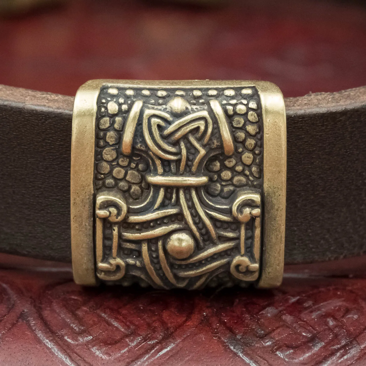 Bronze Mammen Charm Leather Cuff