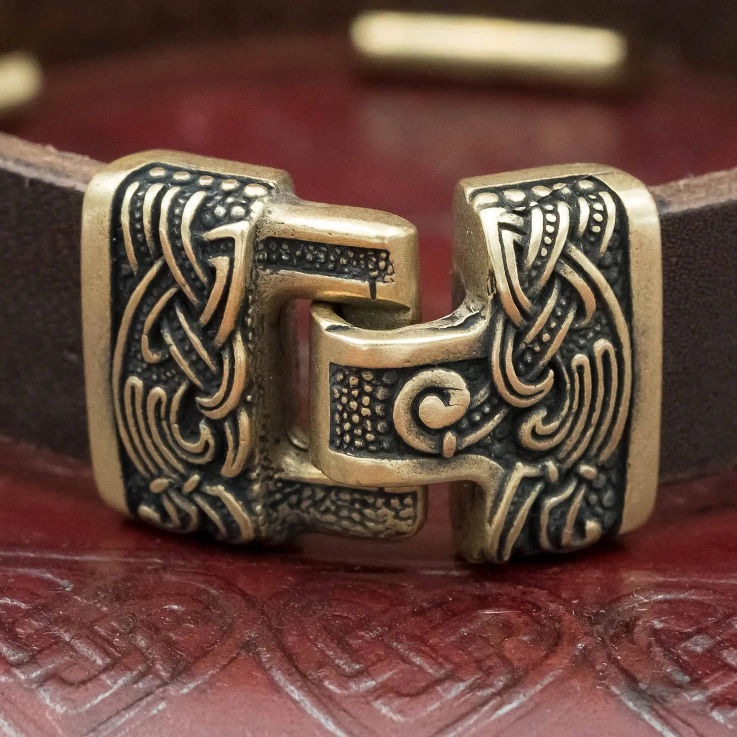 Bronze Mammen Charm Leather Cuff