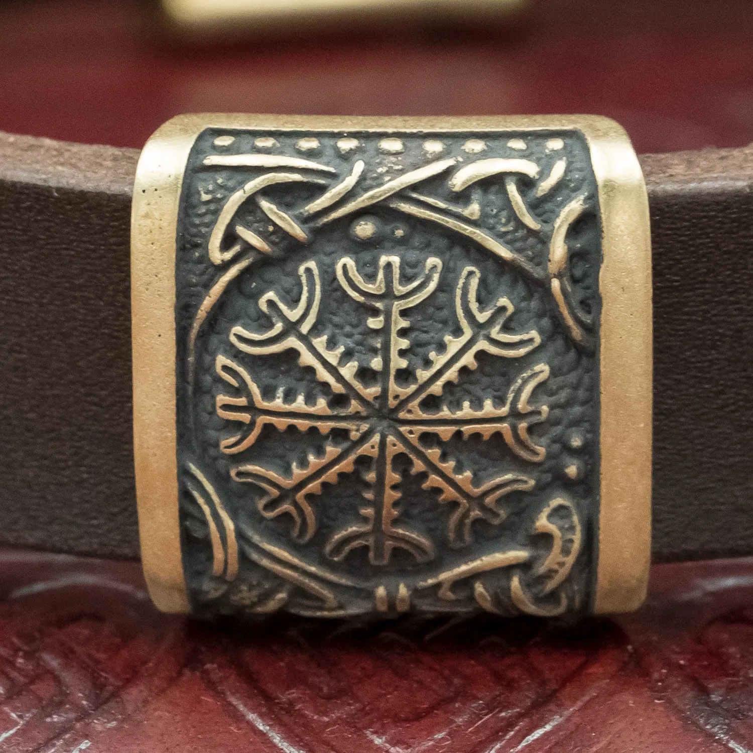 Bronze Mammen Charm Leather Cuff